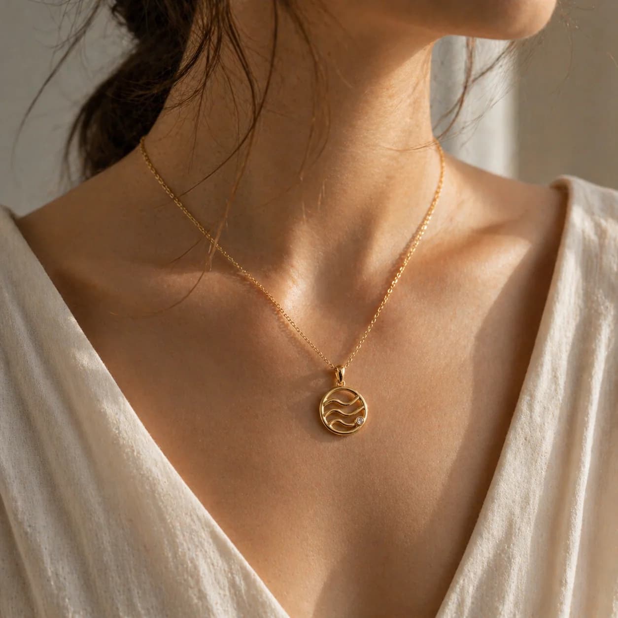 Tidal Lines Wave Necklace, Image 6 of 9