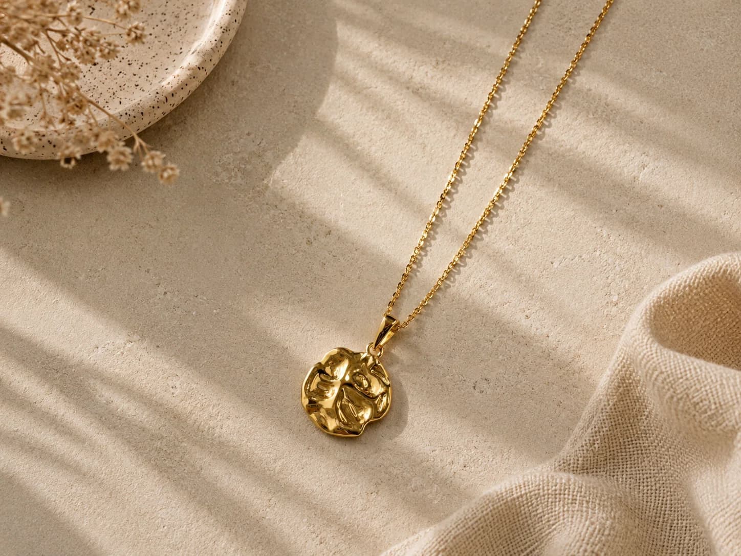 Lumen Tide Hammered Coin Necklace, Image 4 of 5