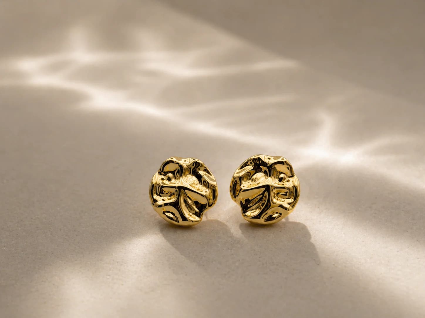 Lumen Tide Hammered Dome Stud Earrings, Image 3 of 6