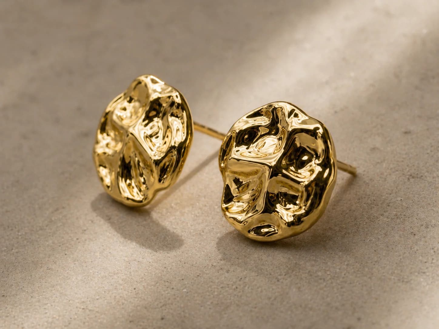Lumen Tide Hammered Dome Stud Earrings, Image 4 of 6