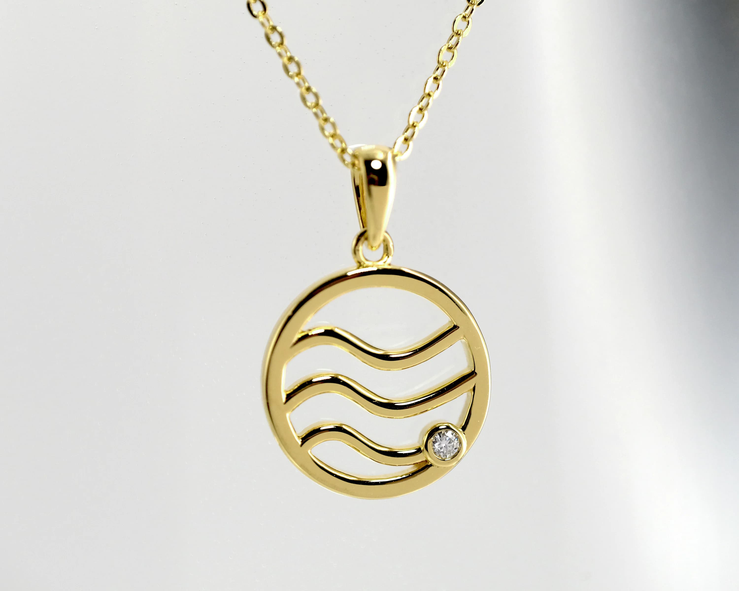 Tidal Lines Wave Necklace, Image 5 of 9