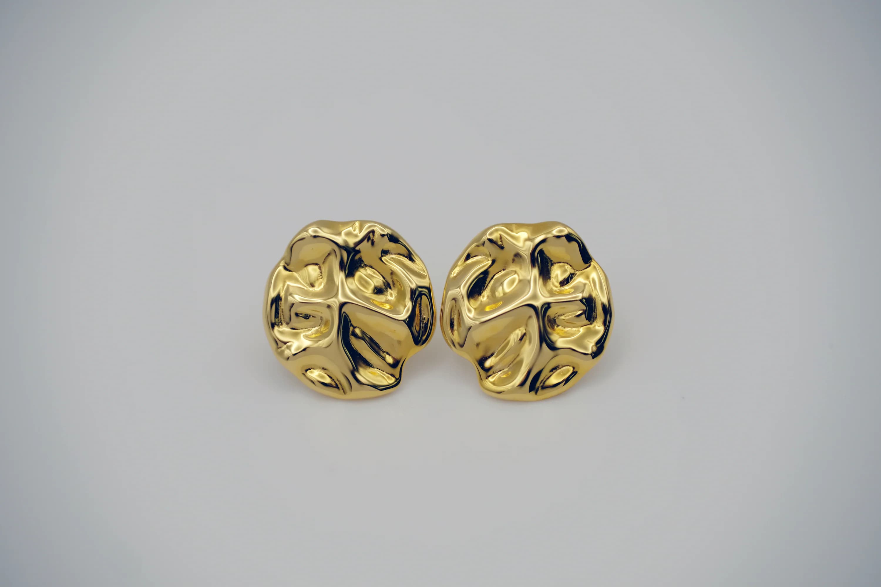 Lumen Tide Hammered Dome Stud Earrings