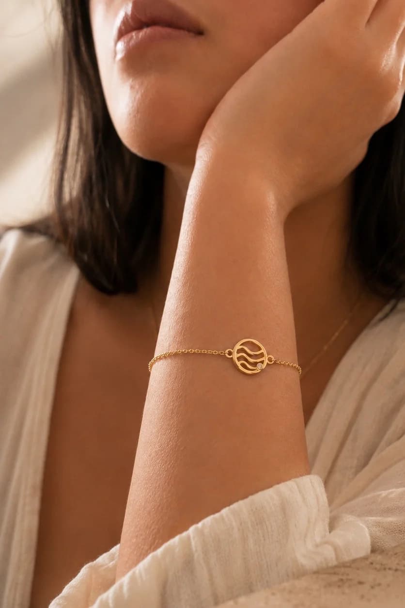 Tidal Lines Wave Bracelet, Image 3 of 5
