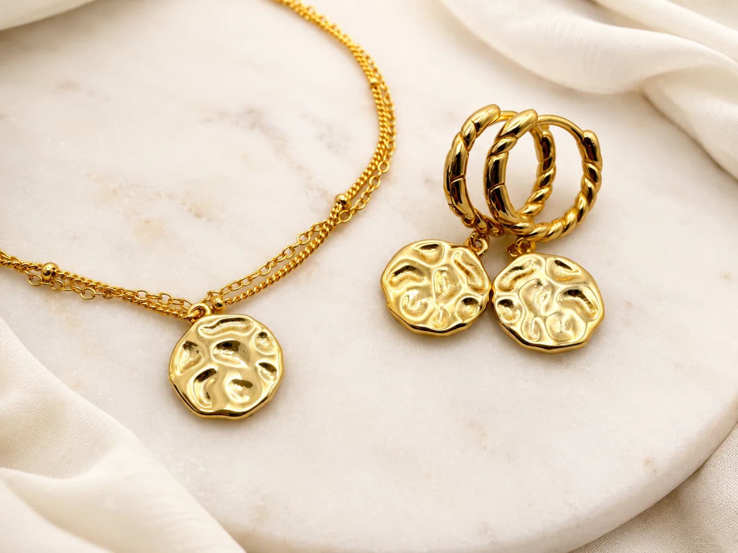 Lumen Tide Set: Bracelet & Hoop Earrings